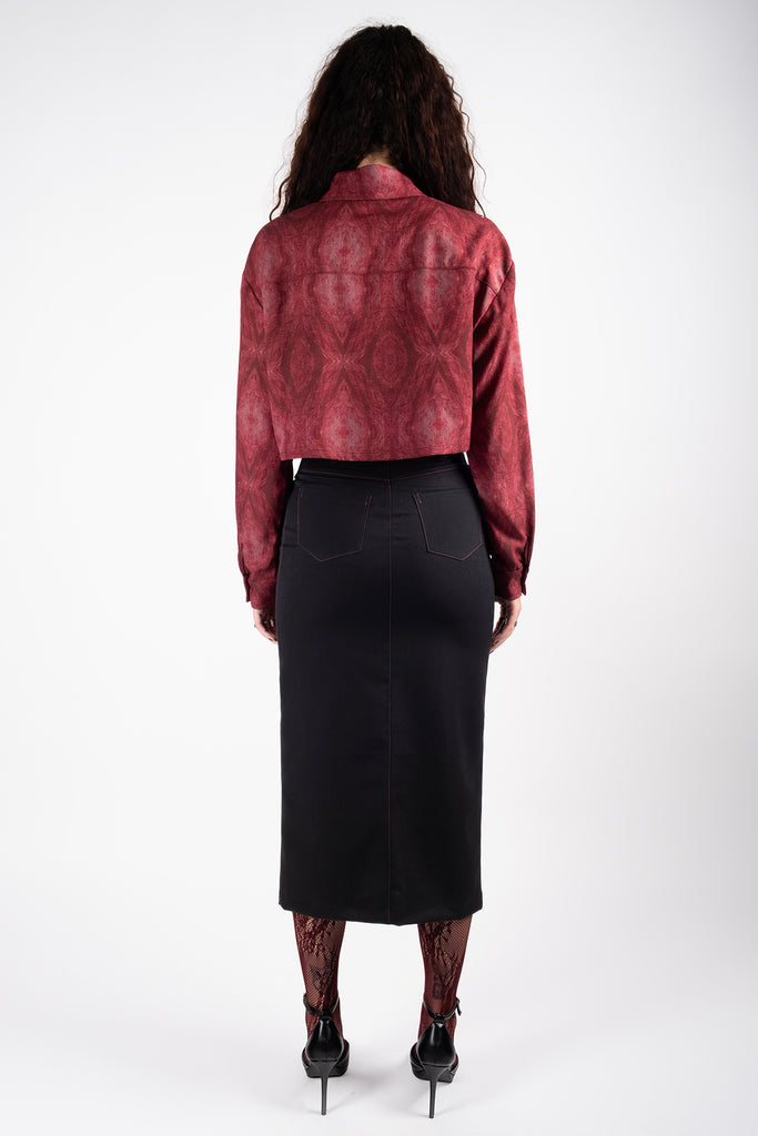 Crop Shirt  Long Sleeves - Ruby Prism