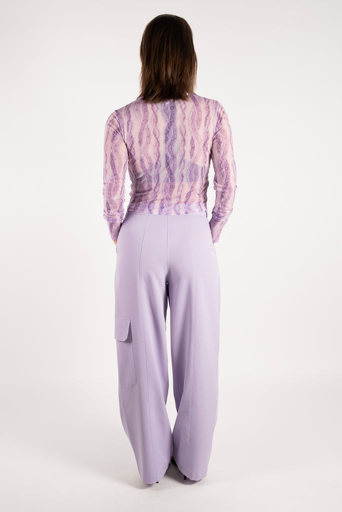 Mesh Top - Leopard Snake Lilac