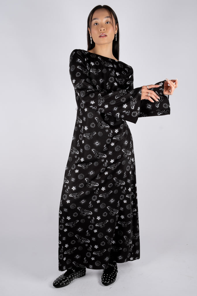 Long dress – Nocturnal Bloom Black