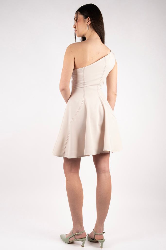 One Shoulder Dress - Sandy Beige