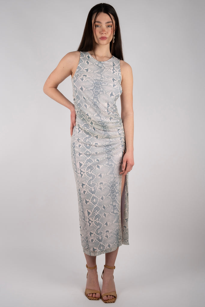 Mesh Dress - Snakeskin Sage Green