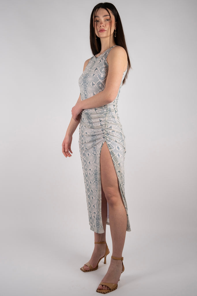 Mesh Dress - Snakeskin Sage Green