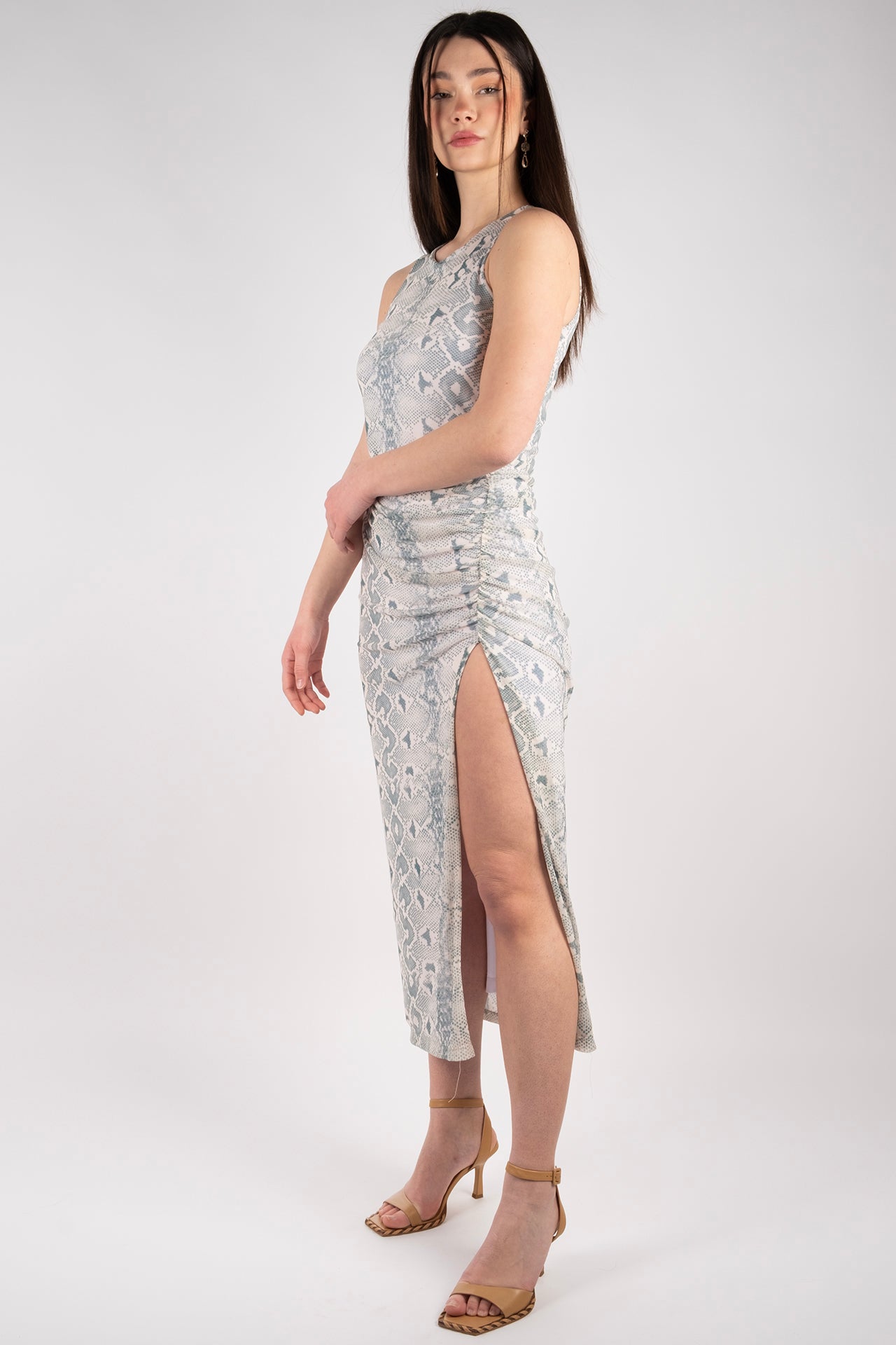 snakeskin mesh dress Mesh Dress - Snakeskin Sage Green