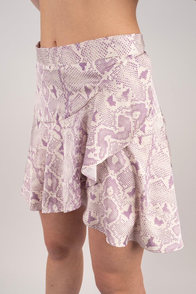 Satin Skirt – Snakeskin Sage Lilac