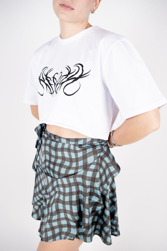 Nerida Tribal Crop T-Shirt/White