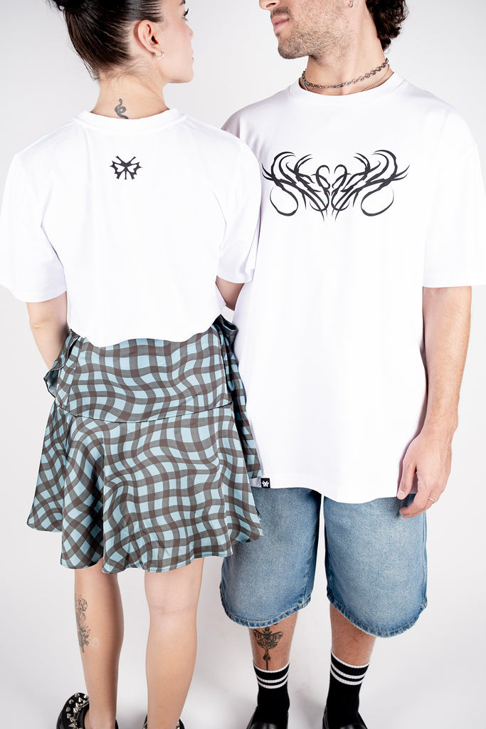 Nerida Tribal Crop T-Shirt/White