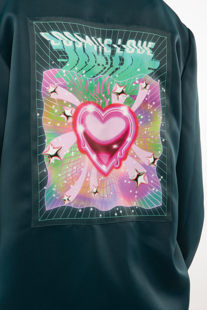 BOMBER JACKET - COSMIC LOVE PATCH / EMERALD GREEN